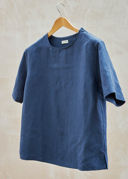 Beech Shirt - Navy Linen/Silk