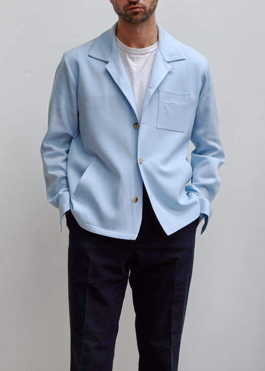 Unlined Acacia Jacket - Sky Blue Wool